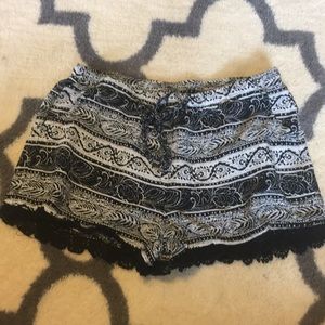 Black and white printed shorts